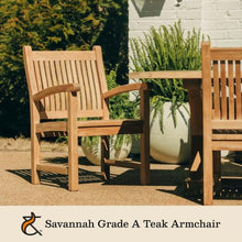 Ash & Ember Savannah Grade A Teak Square Back Arm Chair, Gently Curved Seat and Back, Indoor Outdoor Lounge Chair, Chairs for Patio Furniture Set, Weather-Resistant Outdoor Furniture