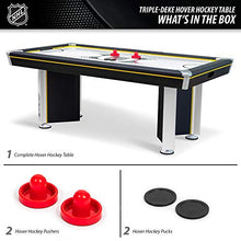 EastPoint Sports Triple-Deke Hover Hockey Table 80" for Indoor Play, LED Scoring, Black