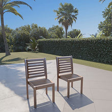 Amazonia Venice 9-Piece Outdoor Armless Square Dining Set Eucalyptus Wood