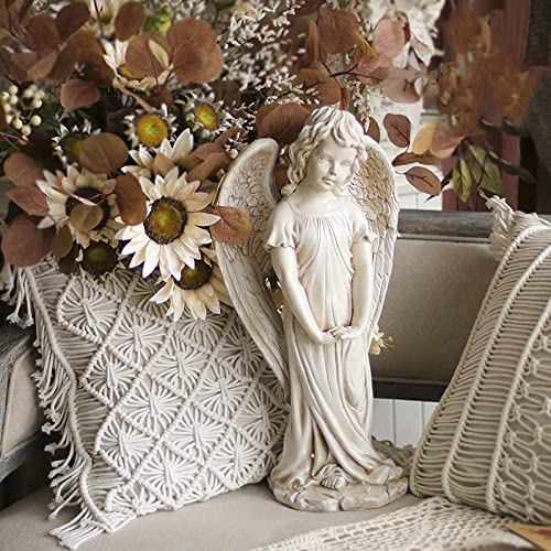 LSHAOBO Garden Angel Statue Decoration,Garden Praying Cherubs Sculptures,Antique Resin Angel Figurines