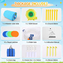 Whubefy Inflatable Water Slide Park 6-in-1 with Blower Blue/Yellow/Orange/Green