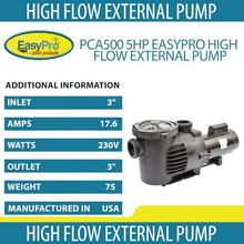 EasyPro PCA500 5HP External Pump For Ponds & Water Features