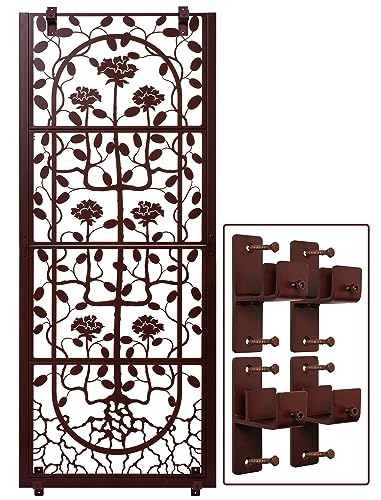 H Potter Wall Trellis Patio Deck Garden Balcony for Climbing Plants Metal Art Decor Decorative Privacy Screen Panel Outdoor Indoor Backyard Roses Vines Wall Brackets Included