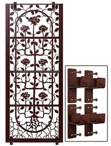 H Potter Wall Trellis Patio Deck Garden Balcony for Climbing Plants Metal Art Decor Decorative Privacy Screen Panel Outdoor Indoor Backyard Roses Vines Wall Brackets Included