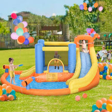 Outsunny Inflatable Water Slide 5-in-1 Bouncy Castle Orange/Blue/Yellow