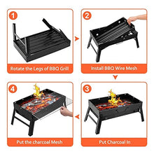 OEKFVCHVZ Portable Barbecue Charcoal Grill Stainless Steel Small Mini BBQ Tool Kits for Outdoor Cooking Camping