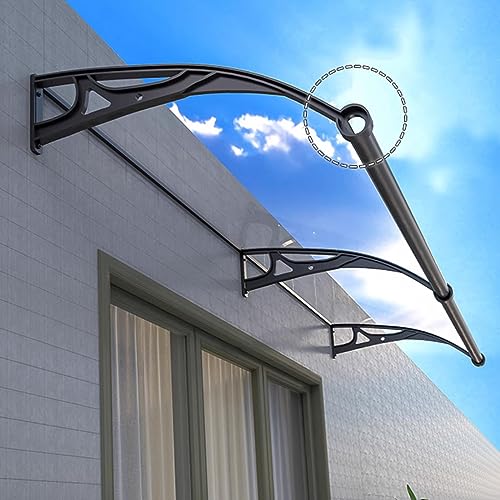 Patio Awning 24x189 Polycarbonate Canopy Self-Cleaning Weather-Resistant Outdoor Shelter Doorway Protection from Rain Sun