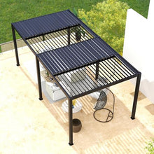 Aluminum Louvered Pergola with Adjustable Roof for Outdoor Shade, Weather-Resistant Backyard Structure with Crank Operation (10 x 19 FT+ Aluminium Frame + Aluminium Louvers)