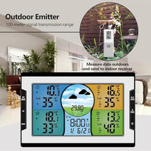 Weather Station, Digital Clock Temperature & Humidity Indicator with Warning Alarm Meteorological Station Weather Forecast Clock, for Home Garden