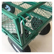 Utility Garden Cart Wagon Heavy Duty Garden Dump Cart with Removable Mesh Sides, for Beach Lawn Yard