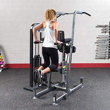 Body-Solid FCD-STK Selectorized Knee Lift Tower with Weight Assist Black Gray