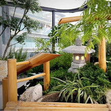 GenSDH Carbonized Bamboo Fountain Kit Without Pump, Japanese Style Bamboo Feng Shui Water Fountain, Bamboo Accents, Yellow