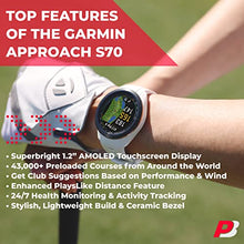PlayBetter Garmin Approach S70 Golf GPS Watch Bundle White