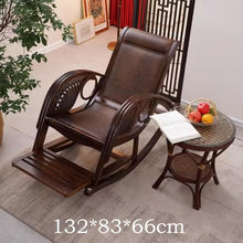 Large Outdoor Rocking Chair, Anti-Tipping Design, Ergonomic Design, Suitable for Living Room Balcony Garden(Brown,132 * 83 * 66cm)