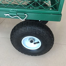 WAFEOGK Household Garden Carts Courtyard Folding Camping Wagon Cart Lawn Outdoor Steel Heavy Duty Beach with Big Wheel