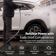 Dapper Supply 4350 PSI Cold Water Gas Pressure Washer, 5.0 GPM, 50 ft Hose, Electric Start, Water-Cooled Triplex Pump, 49-State Compliant