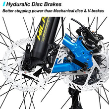HH HILAND Hiland 29 inch Mens Mountain Bike, 17/19 inch Frame, Hydraulic Disc-Brake, Lock-Out Suspension Fork, 16 Speeds Trail Bike Light Blue