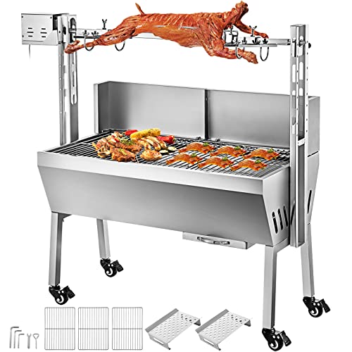 MiBoce Electric Tripod Rotisserie, Large Grill Rotisserie Spit Roaster, with 985 * 400mm Cooking Surface, Height Adjustable, for Roast Hog Lamb Outdoor Picnic