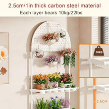 3 Tier Metal Plant Stand With Pegboard, Floor Display Rack For Indoor