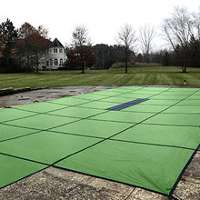 WaterWarden Premium Pool Safety Cover 16'x32' Solid Green With Drain Panel
