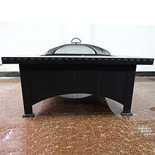 Outdoor Fire Pit Large Outdoor Slate Brazier Multi-Function Desktop Courtyard Grill Fire Granite Cold-Rolled Plate Brazier for Garden Patio (Color:Granite,Size:91x91x62cm) Grill Barbecue Rack (Gran