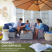 Best Choice Products 7-Piece Modular Outdoor Sectional Wicker Patio Set Brown/Navy