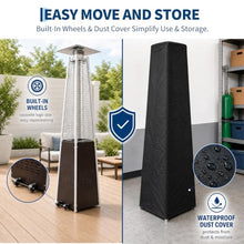Garvee Pyramid Propane Patio Heater with Wheels & Waterproof Cover, Brown