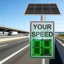 Solar Powered Radar Feedback Sign, Your Speed LED Radar Speed Limit Sign, 60x90cm(23.6x35.4in) Road Safety Speed Limit Detector with Accessories