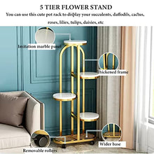 OKPJFHS Indoor Plant Stand 5 Tiers Metal Corner Plant Stand for Indoor Plants, Tall Plant Holders with Wheels for Multiple Plants, Flower Pot Shelf Planter Display Rack for Outdo(Nero