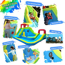 Tobargar Inflatable Water Slide Park with Dual Pools, Climbing Wall & Games, Multicolor
