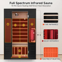 springspa 2 Person Full Spectrum Infrared Sauna with Red Light Therapy