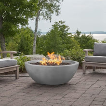Dustyview 42-in Round Concrete Propane Fire Bowl in Ash by BBQGuys Signature