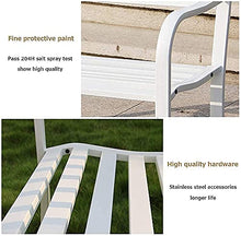 KLYCHF Garden Bench Outdoor Bench Patio Bench Front Porch Furniture Park Terrace Garden Benches Outdoor Cast Iron Bench Seat (with Foam Cushion) 2-Sea
