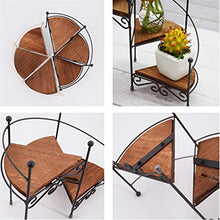 SIDUFHAOPKLL 3-Layer Retro Iron Plant Rack Stand Succulent Shelf Staircase Desktop Garden Flower with Wood Plate Home Decorative(E)