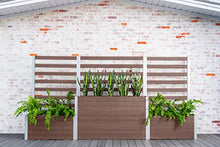 Vita Urbana 11-Foot Embossed Vinyl Parklette Planter Combo with Trellis Espresso Brown