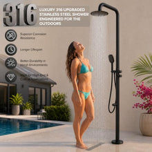 WCQQ 316 Stainless Steel Outdoor Freestanding Shower,Matte Black