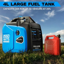 POXURIO 2550-Watt Portable Inverter Generator for Home Use, 1.06Gallon Large Fuel Tank Up to 10 Hours Use, 120V Gas Powered Generator Super Quiet - EPA Compliant-Blue