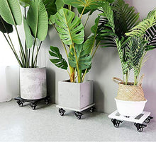 QUANGJN Metal Plant Pot Trolley with Wheels Heavy Duty Plant Pot Mover for Indoor and Outdoor Use Large Plant Pot Stand On Wheels Gray 40Cm,