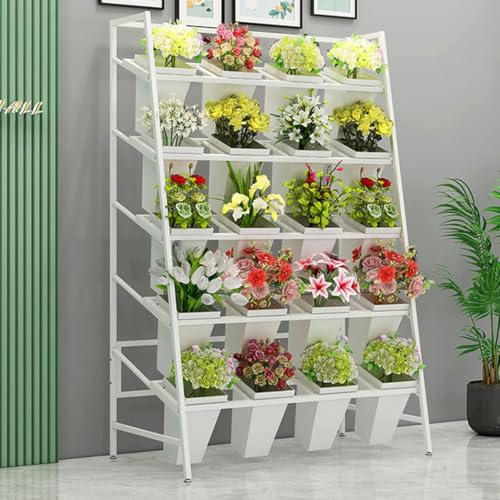 Florist Flower Display Stand 4 Tier Heavy Duty Garden Cart with Wheels