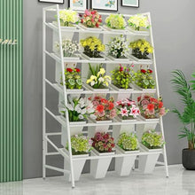 Florist Flower Display Stand 4 Tier Heavy Duty Garden Cart with Wheels