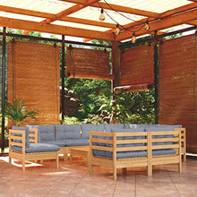 HGKMBRY 10 Piece Grey Modular Garden Lounge Set with Weather-Resistant Cushions for Outdoor Comfort and Patio Seating