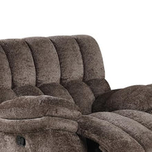 Benzara Heya Manual Glider Recliner Chair, Pillow Tufted Dark Brown