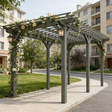 16x12ft Wooden Pergola,Outdoor Fir Wood Trellis for Climbing Vines, for Backyard, Patio, Garden