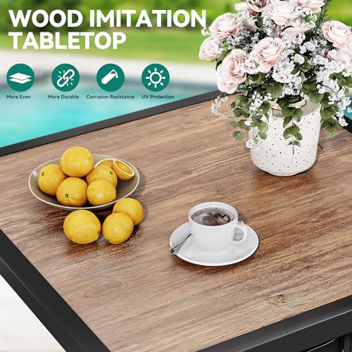 YITAHOME 5 Piece Outdoor Bar Height Table and Chairs Set Red