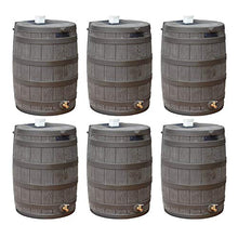 Good Ideas Rain Wizard 50 Gallon Plastic Rain Barrel Water Collector with Brass Spigot Brown