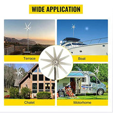 HUIZHITENGDA 10000W High Efficiency New Energy Wind Generator, 12V 24V 48V 10 Blades Low Noise Horizontal Wind Turbine with MPPT Controller for Home Use(White),12v