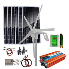 MDYHY 1000W Wind Solar Generator Kit Cabin Off Grid System for Charging 12V 24V Battery: 400W Turbine Generator&600W Mono Panel&1000W DC-AC Accessory