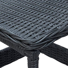 HKTMGDNG 3-Piece PE Rattan Patio Bistro Set with Cushions, Dark Grey