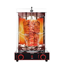 WKNHHL Grill Machine 3000W Electric/Gas, 360° Rotating Vertical Broiler Barbecue Oven - Smokeless Turkey Doner Kebab Machine,Silver-Gas