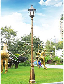 LIPJIA Lamp Post Lights Outdoor,118.11in Outdoor Garden Lamp Post Light Aluminum Exterior Path Pillar Lamp Pillar Post Light Glass Lantern Single Head Bollard Path Lamp Waterproof IP65 Post Light P